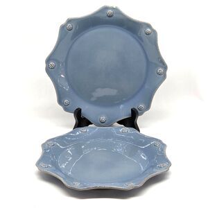 Juliska Chambray Set Of 2 Berries And Thread 9"  Salad Plates Read    Portugal